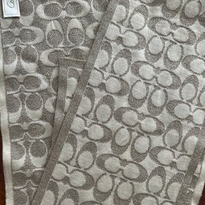 Coach Signature Scarf - Beige and Cream, Brand New with Tags